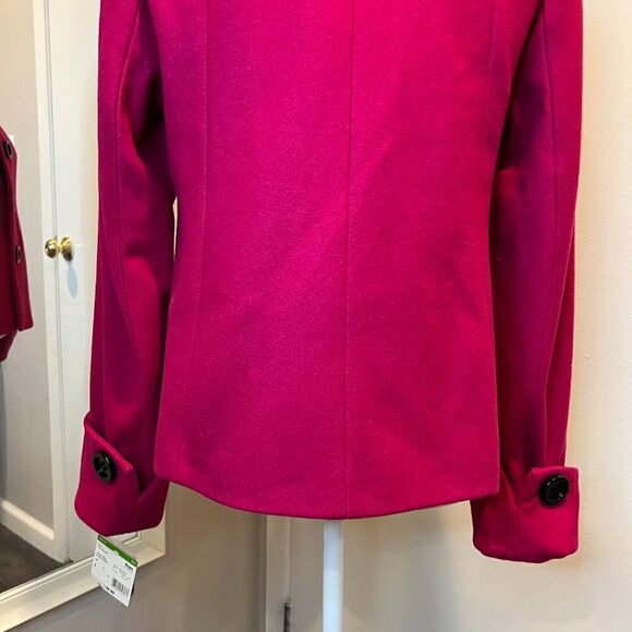 NWT Apostrophe Fuschia Wool Button down Coat, Size Medium - Picture 11 of 15
